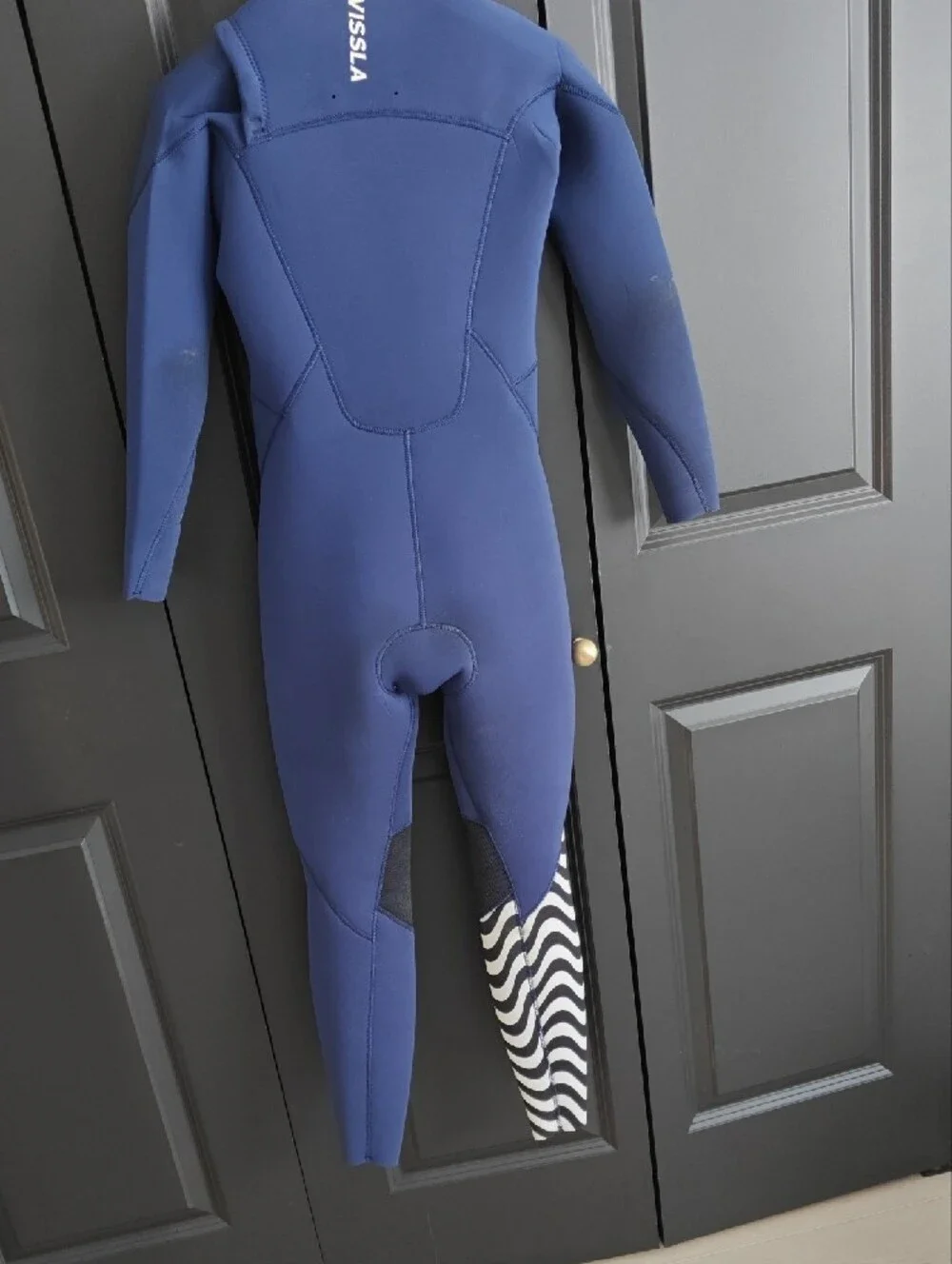 VISSLA Navy Blue Kids 4/3 Full Wetsuit with Patterned Leg